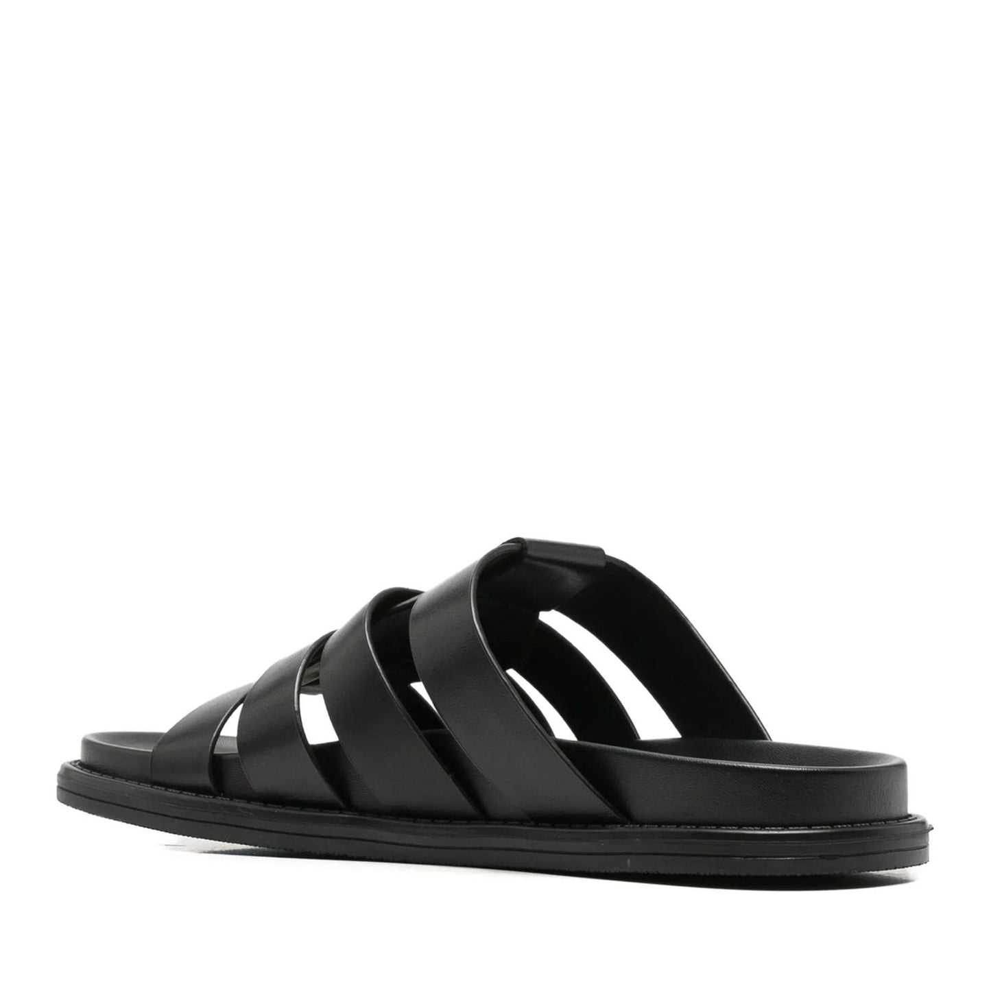 Men's Black Wedge Open-Toe Slippers