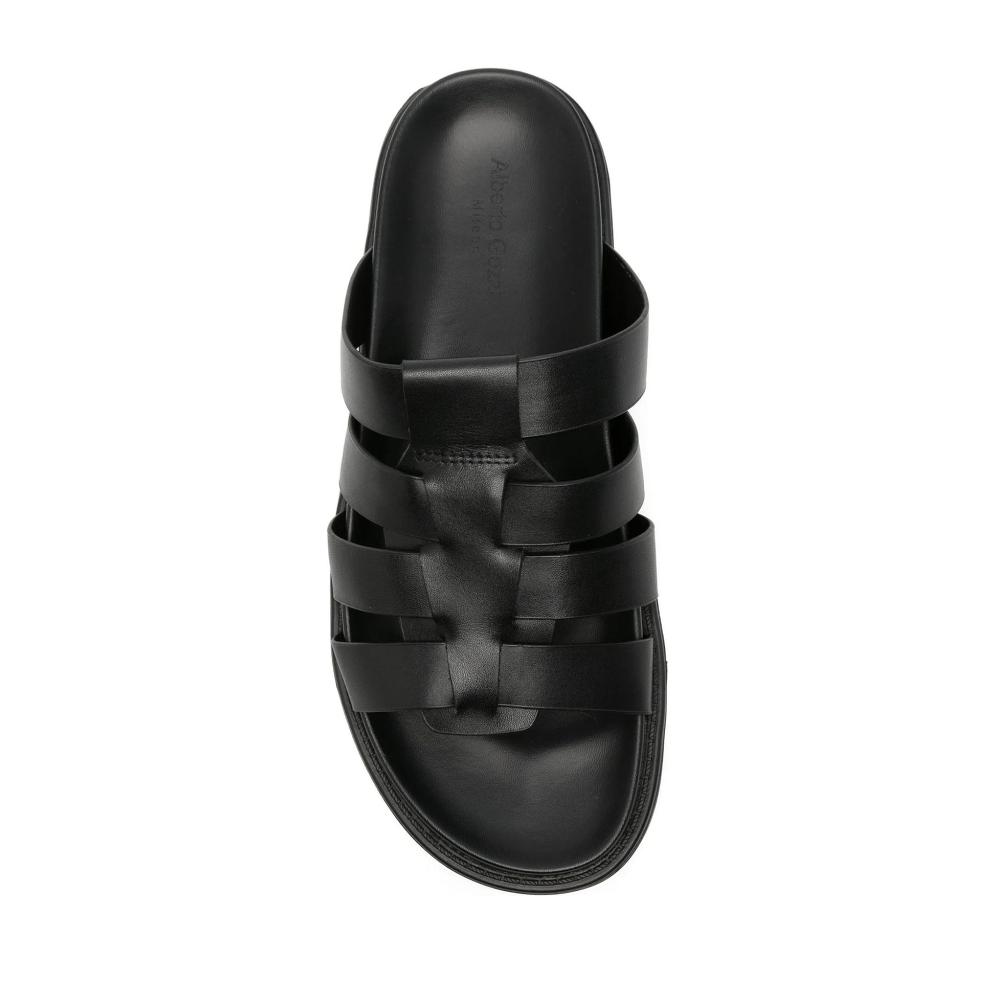 Men's Black Wedge Open-Toe Slippers