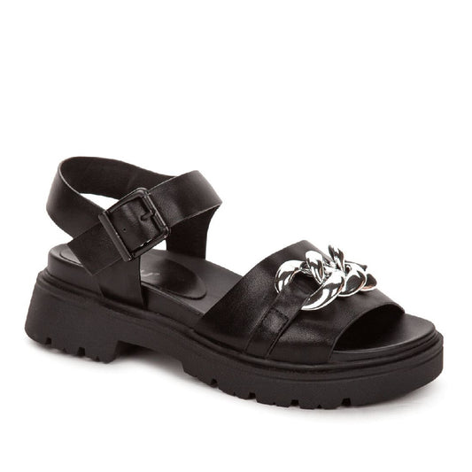 Girls' Black Open-Toe Sandals