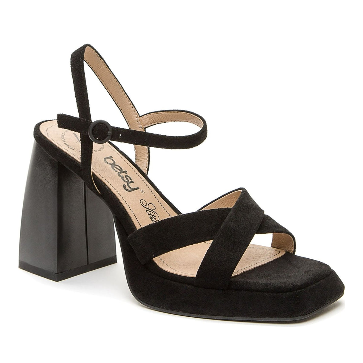 black elegant open pumps