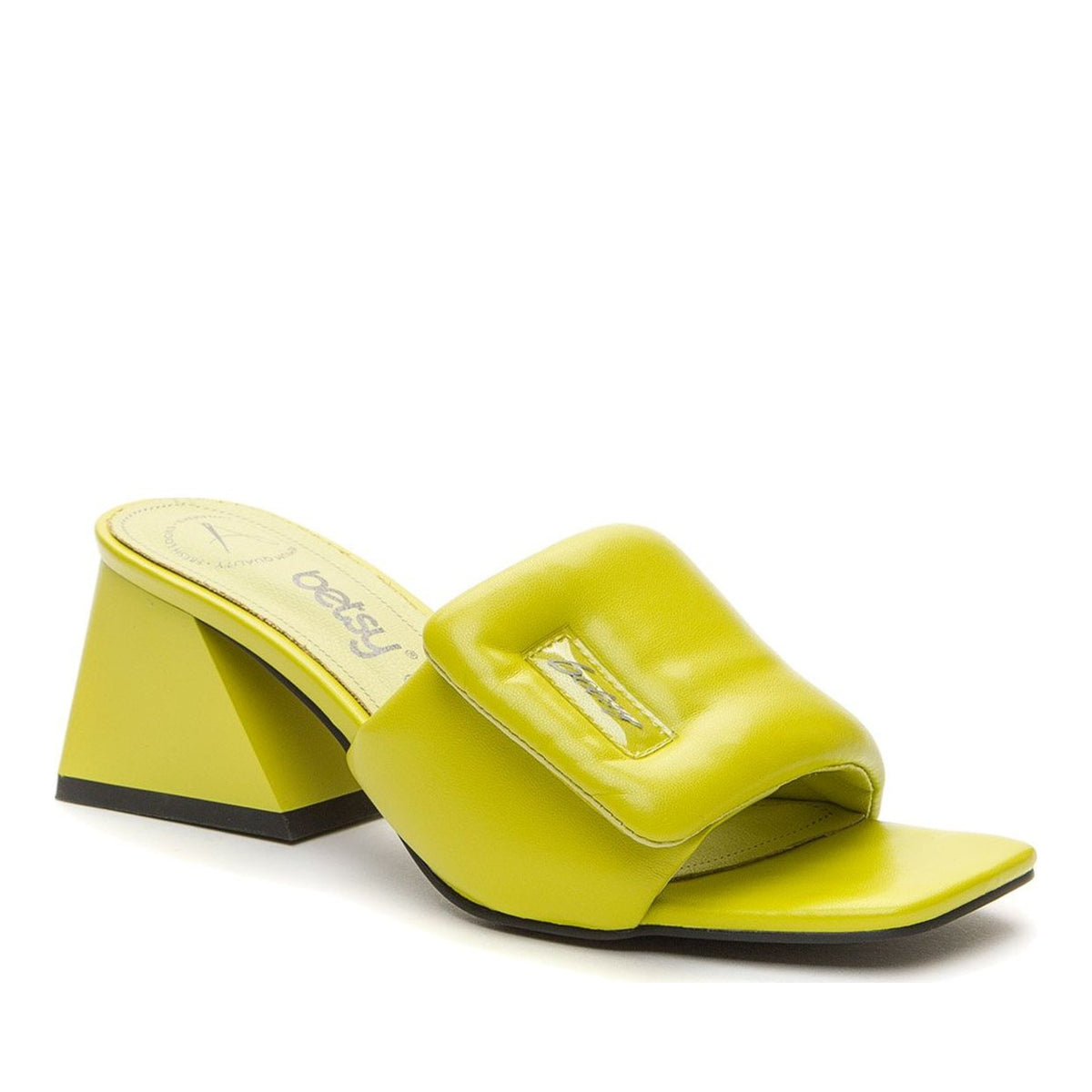 green elegant open mules
