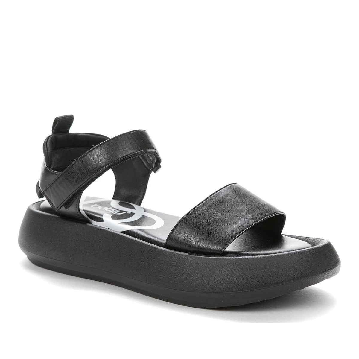 black casual open sandals