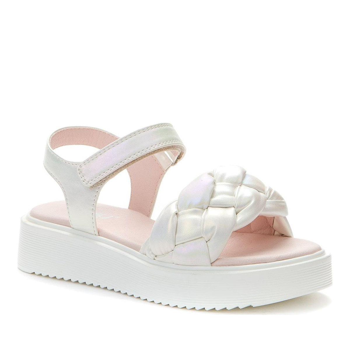 white casual open sandals