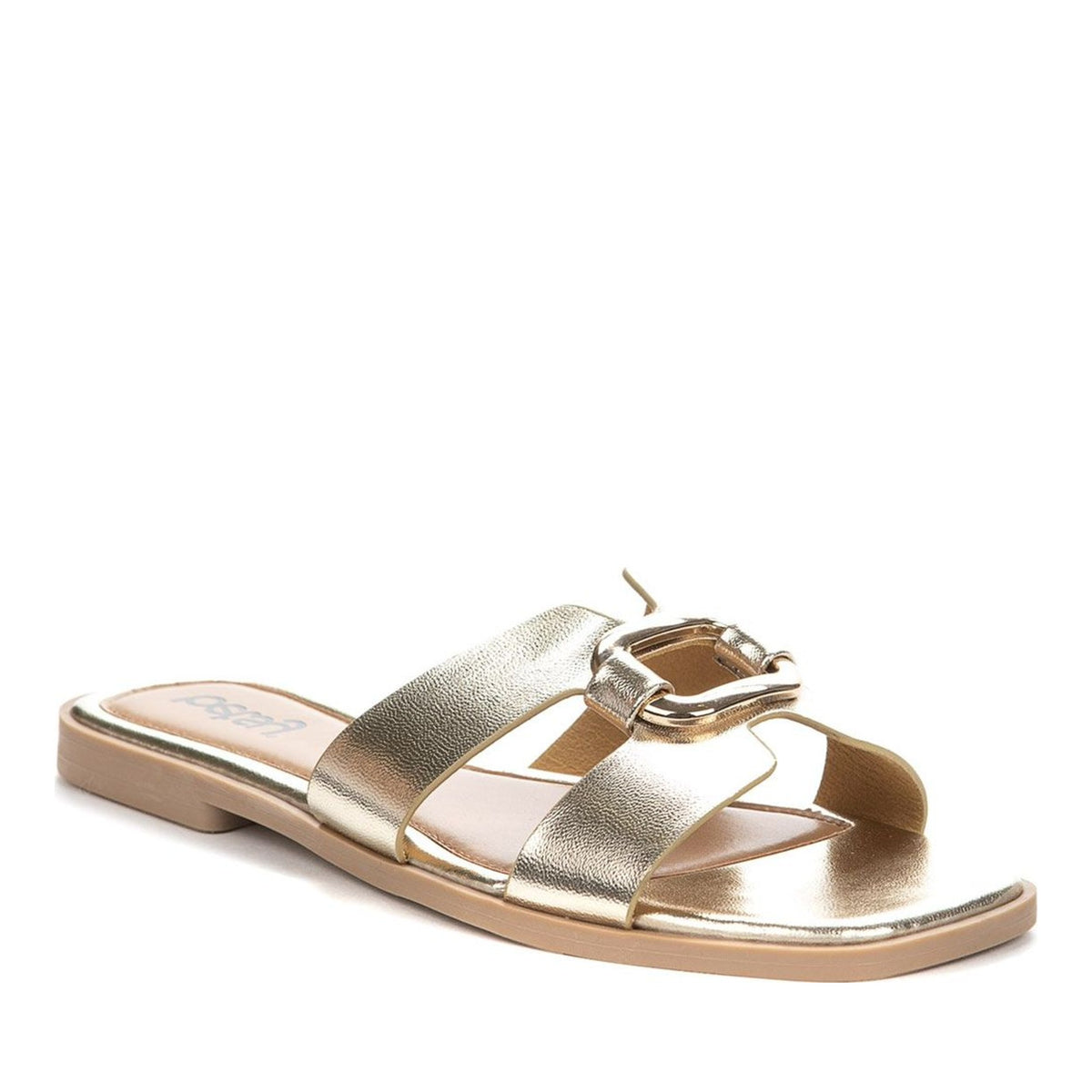 gold casual open slippers
