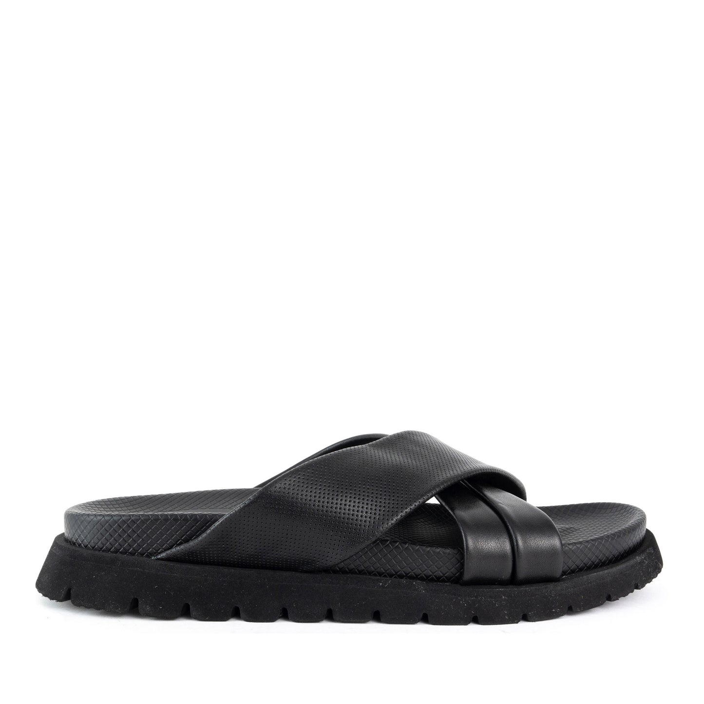 Men's Black Open-Toe Slippers