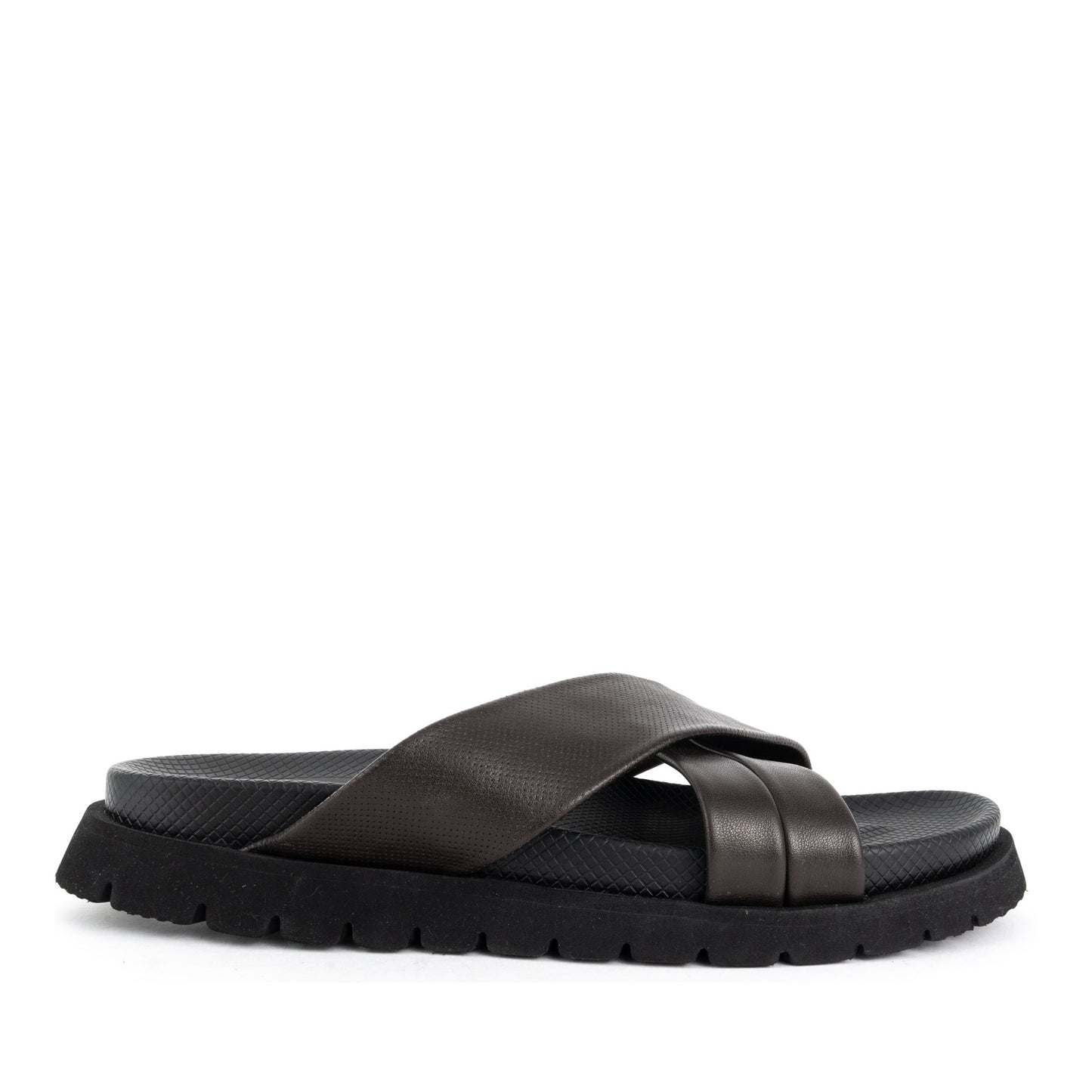 Men's Brown Open-Toe Slippers