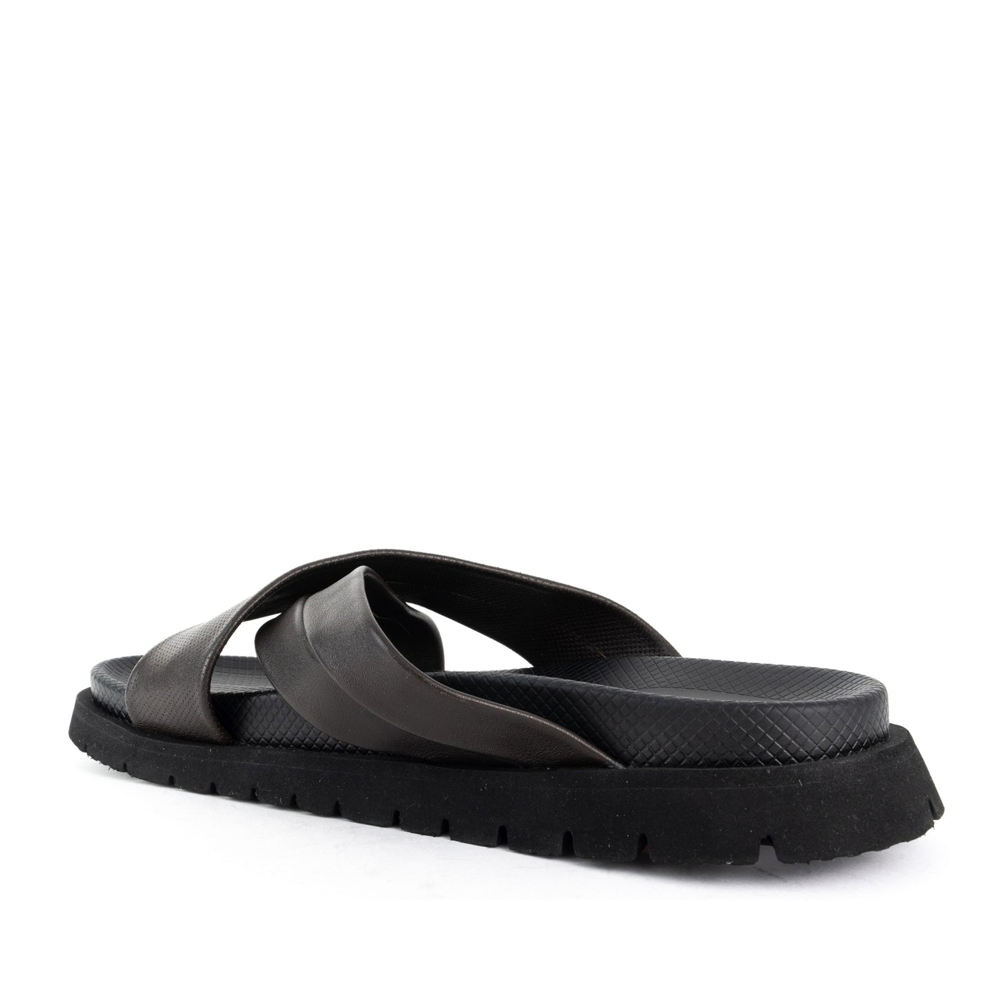 Men's Brown Open-Toe Slippers