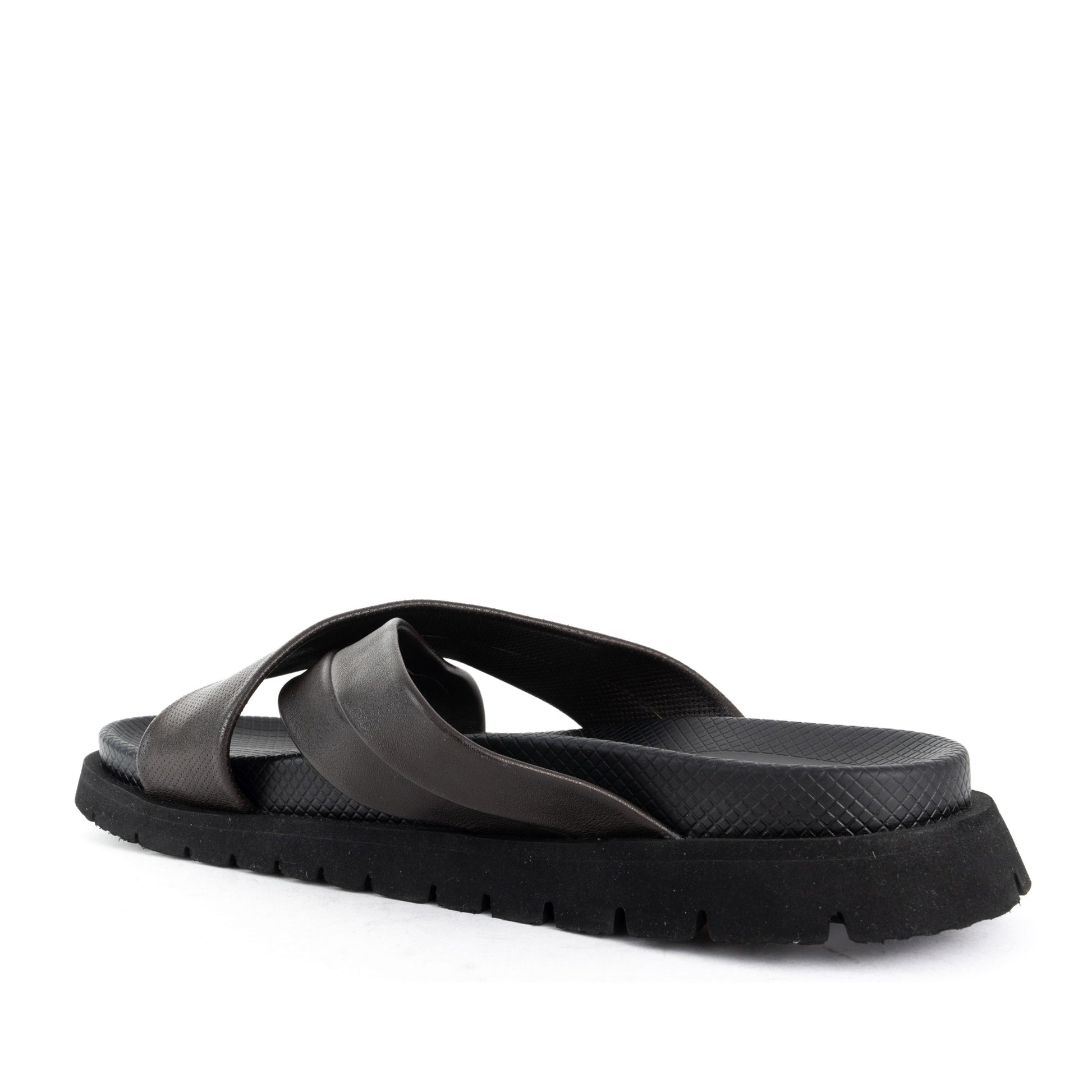 Men's Brown Open-Toe Slippers