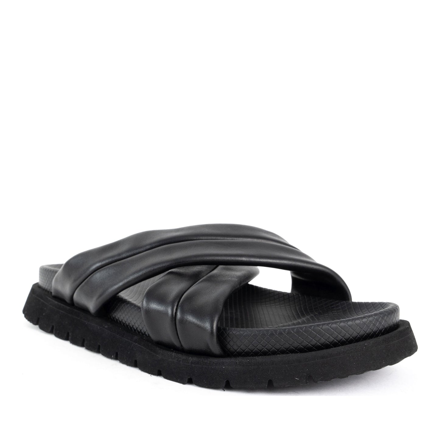 Men's Black Open-Toe Slippers
