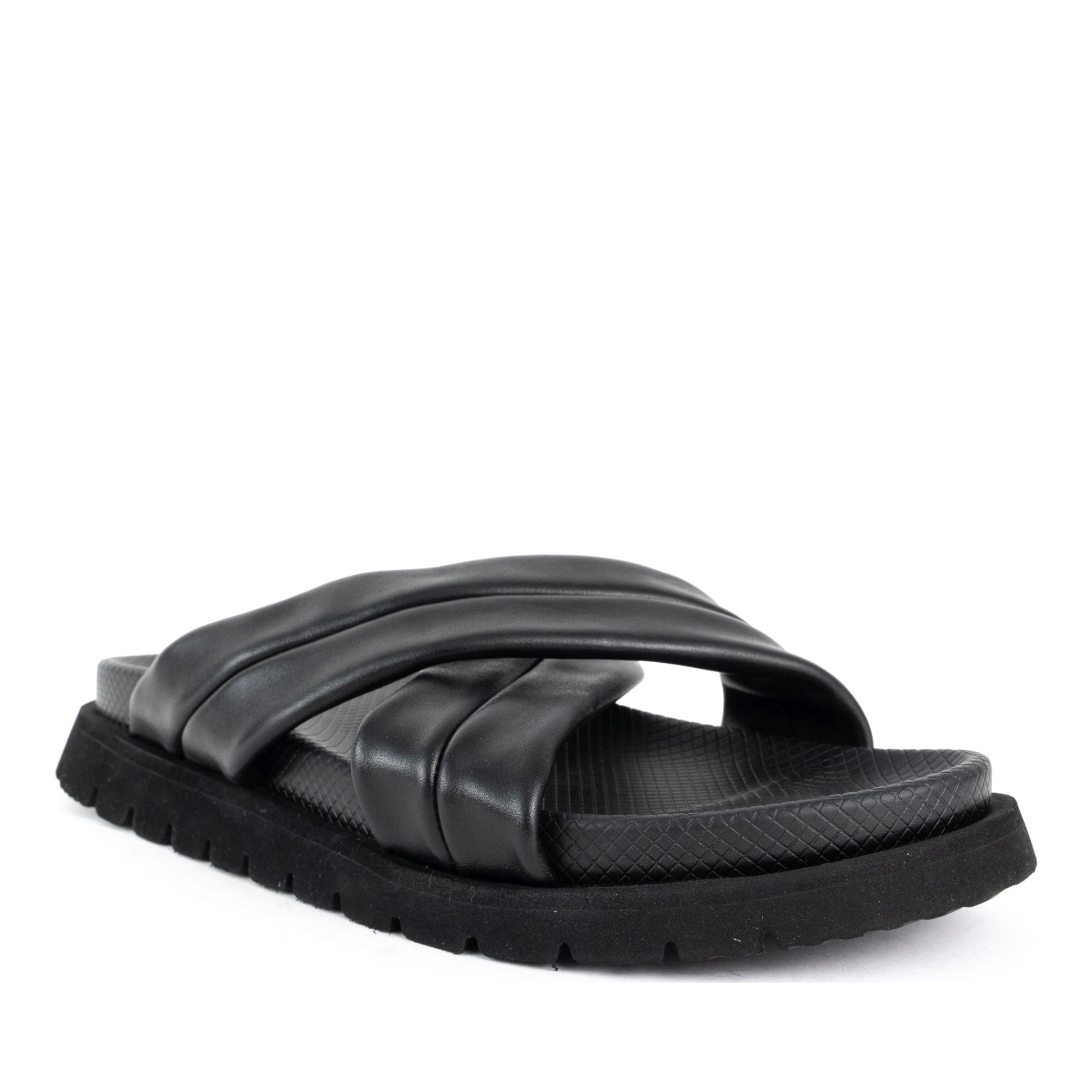 Men's Black Open-Toe Slippers