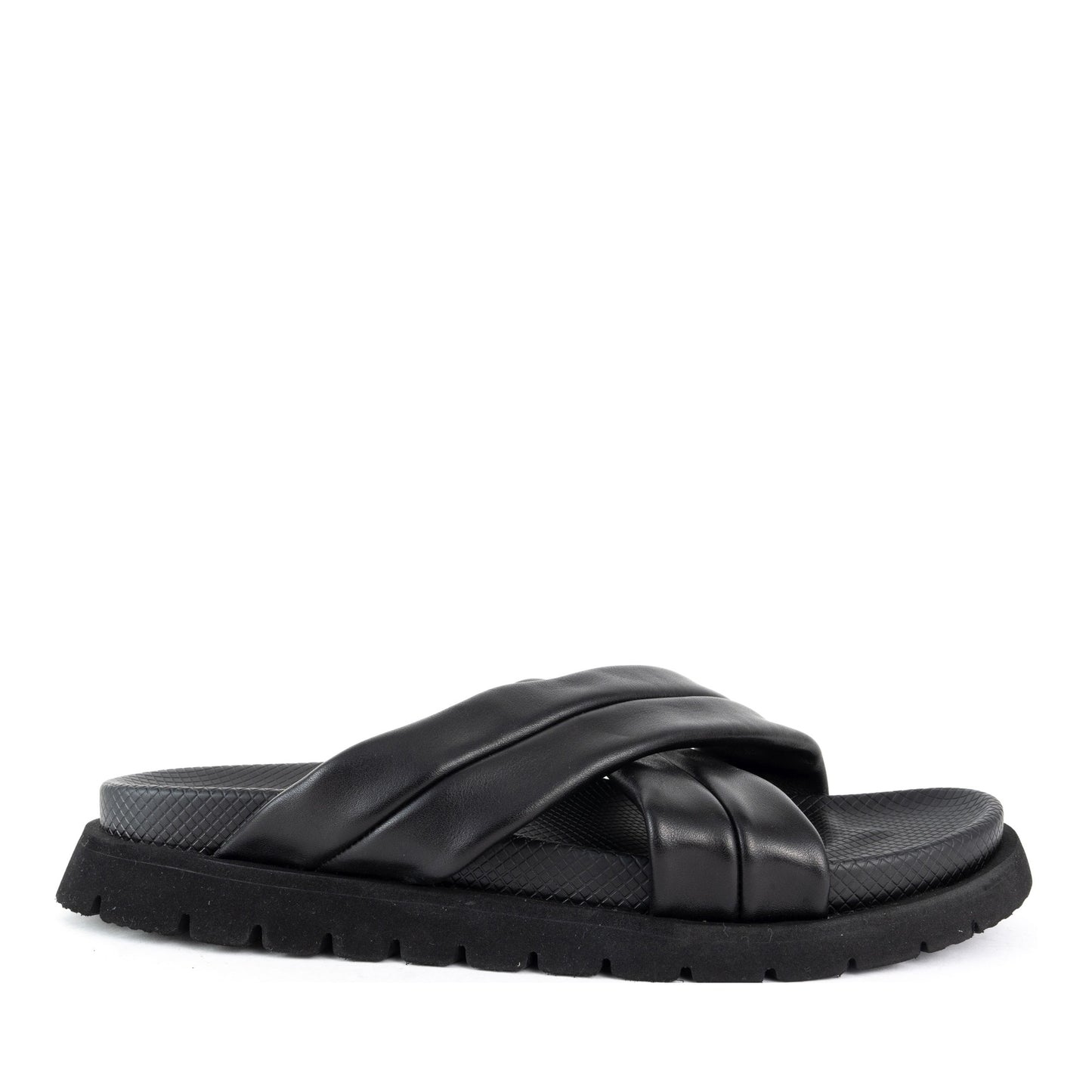 Men's Black Open-Toe Slippers