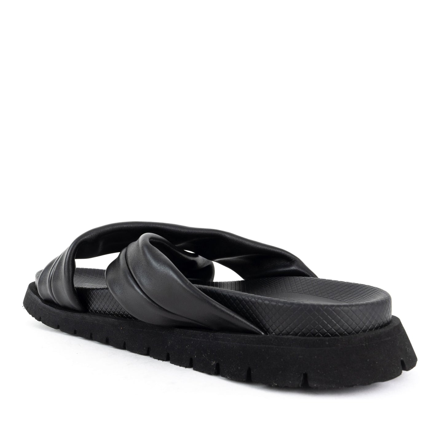 Men's Black Open-Toe Slippers
