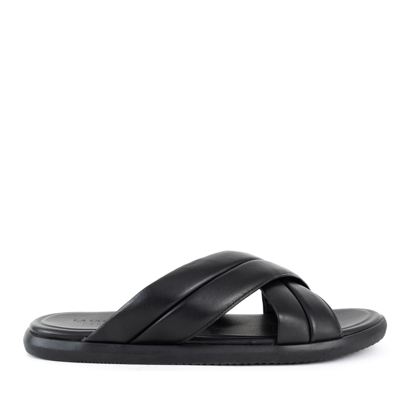 Men's Black Open-Toe Slippers