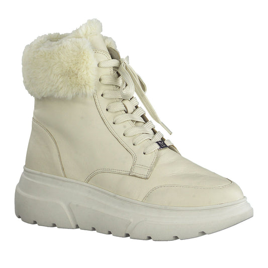 Women's Beige Wedge Ankle Boots