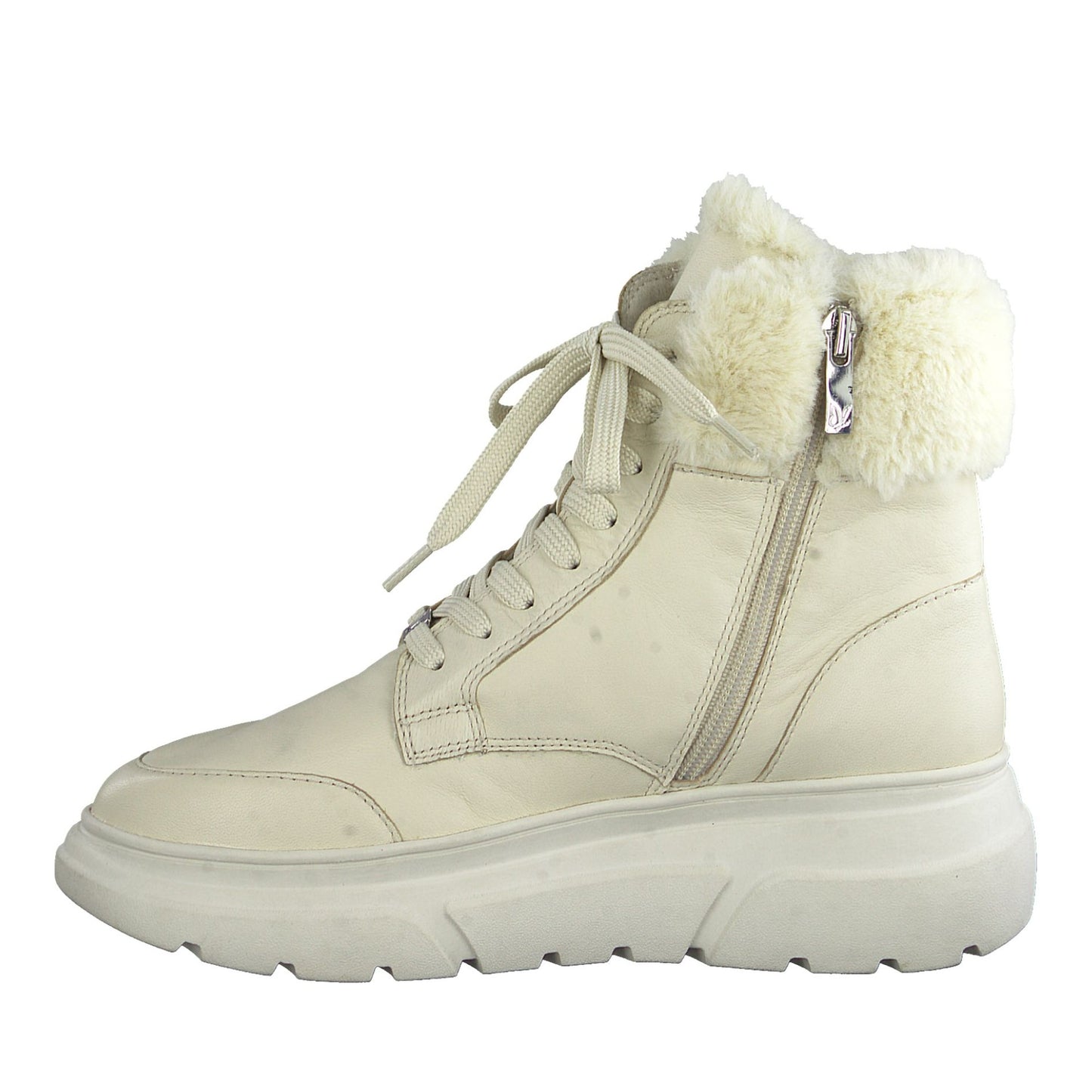 Women's Beige Wedge Ankle Boots