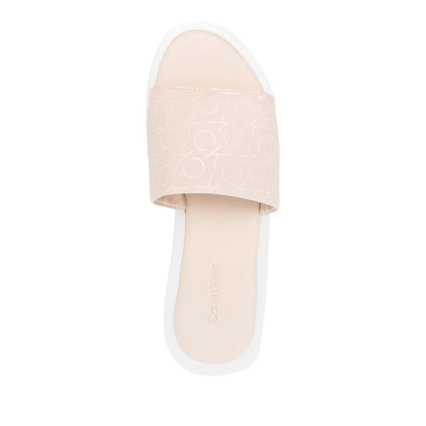 Women's White Flatform Open-Toe Slippers