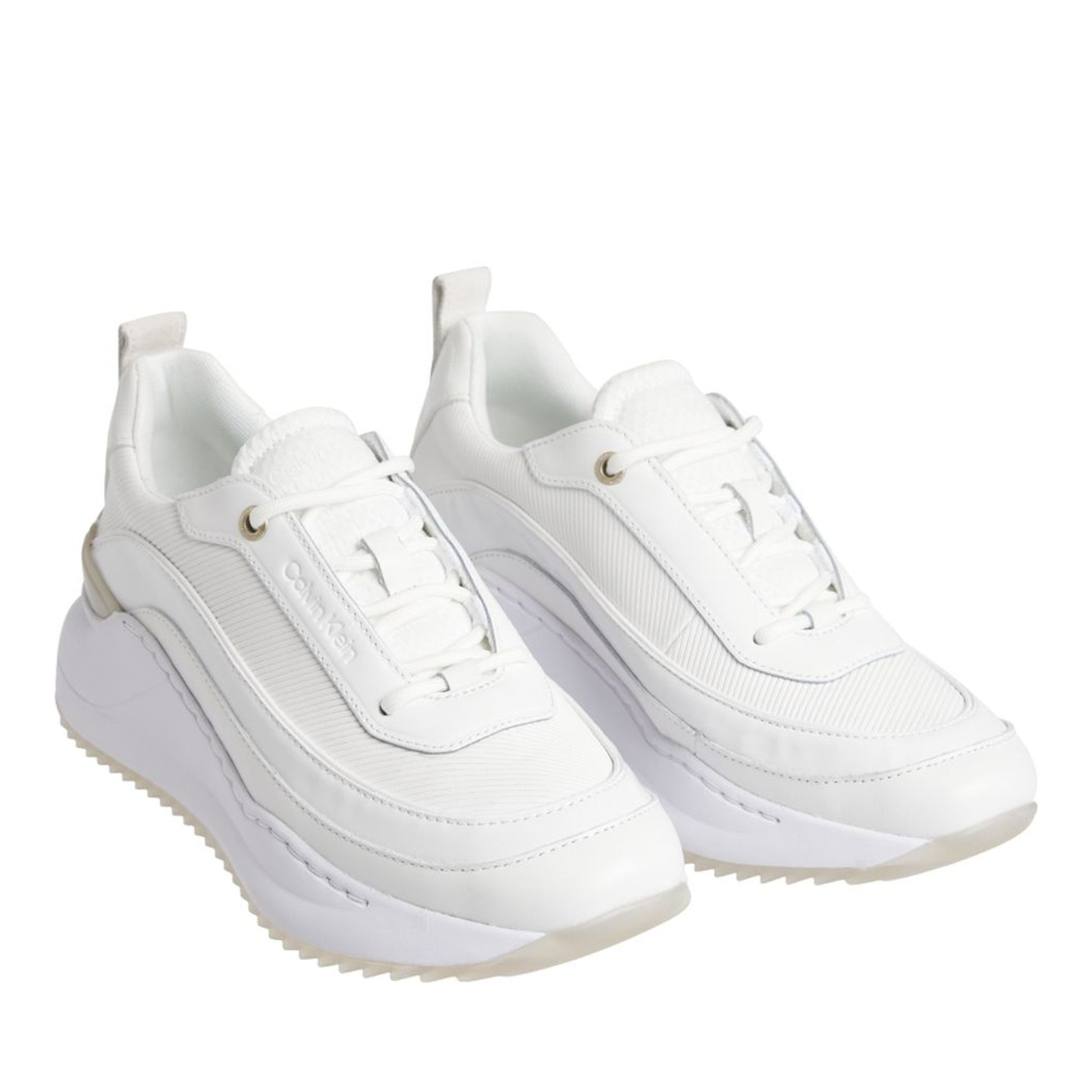 Women's White Lace-Up Athletic Sneakers