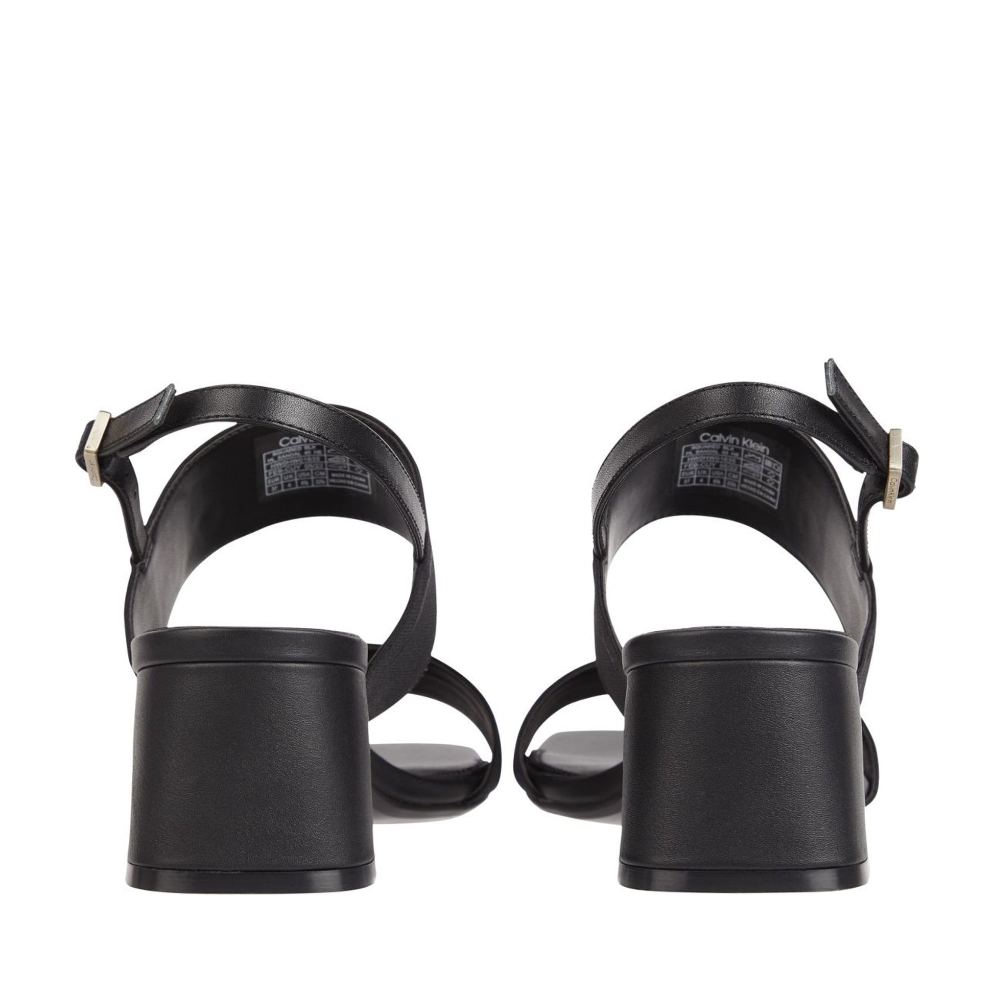 Women's Black Squared Open-Toe Sandals