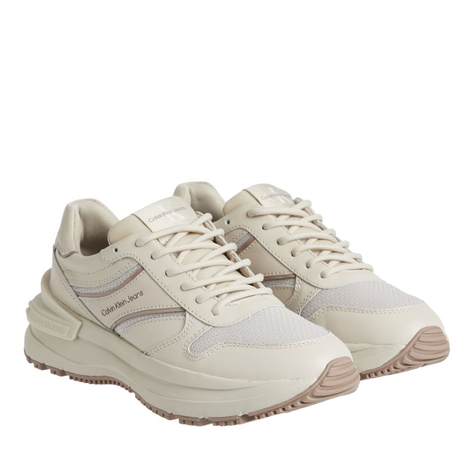 Women's Beige Chunky Athletic Sneakers