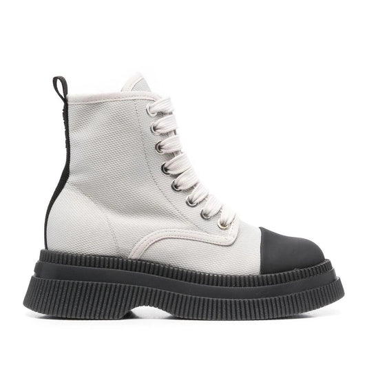 Women's Beige Creepers Ankle Boots