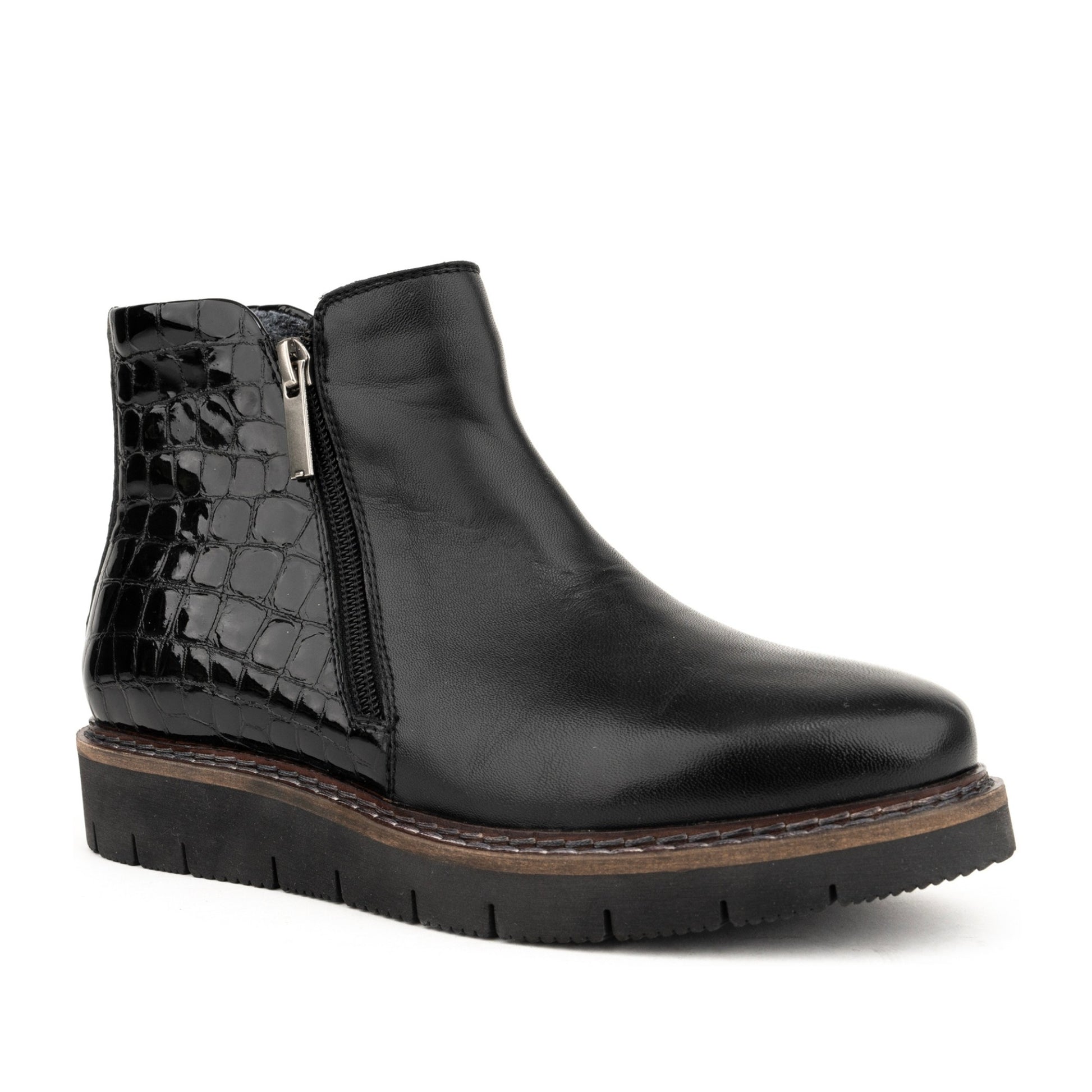 Women's Black Wedge Ankle Boots