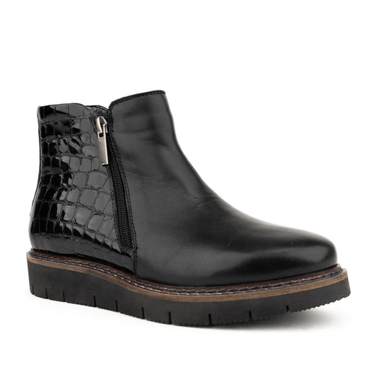Women's Black Wedge Ankle Boots