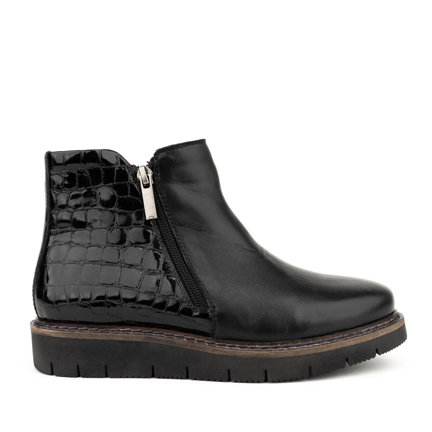 Women's Black Wedge Ankle Boots