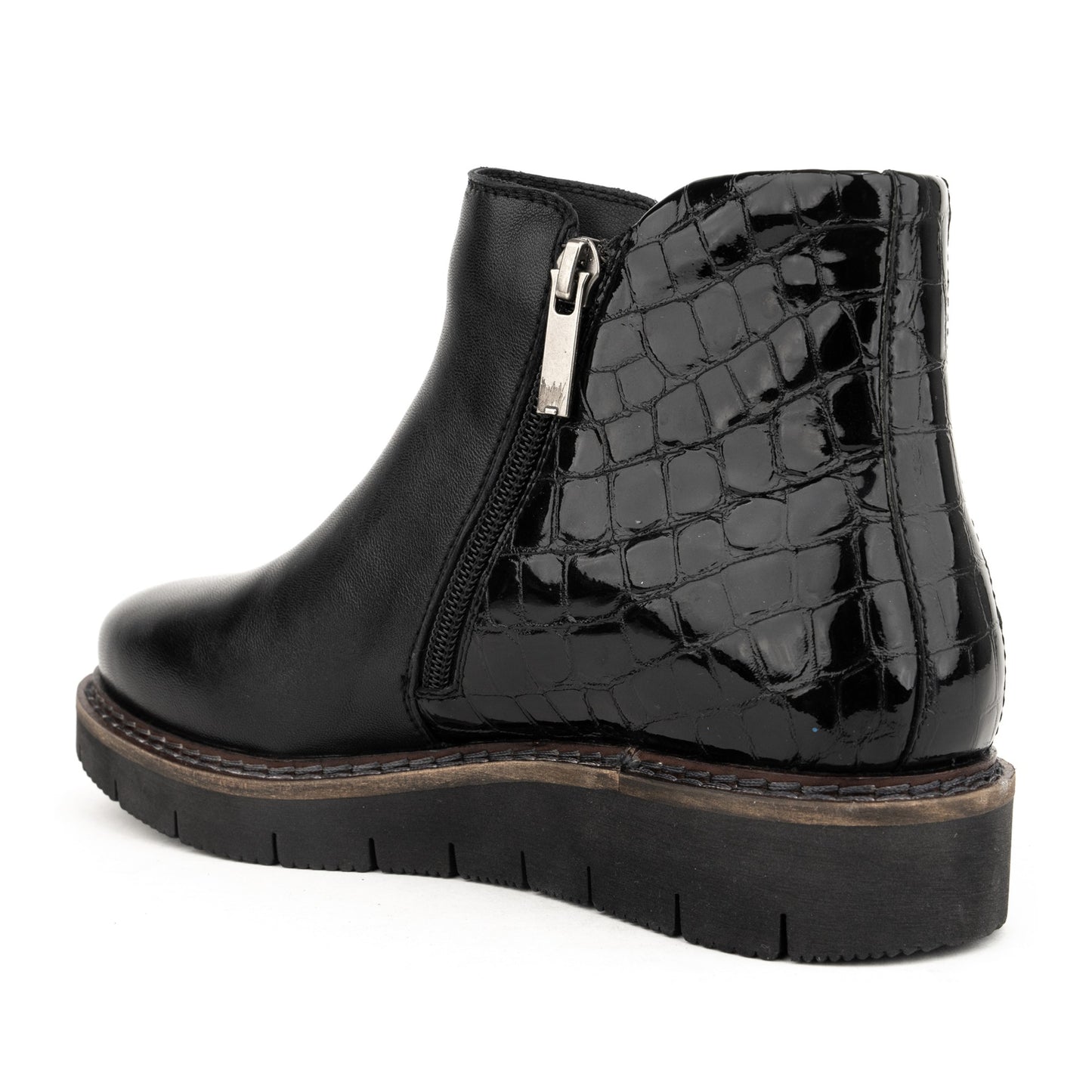 Women's Black Wedge Ankle Boots
