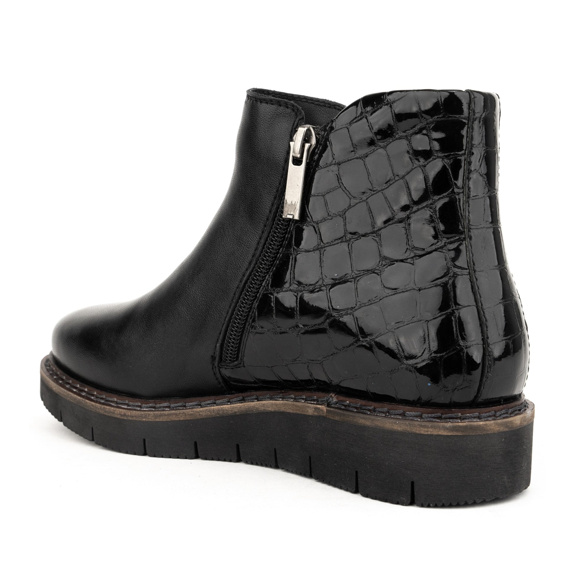 Women's Black Wedge Ankle Boots