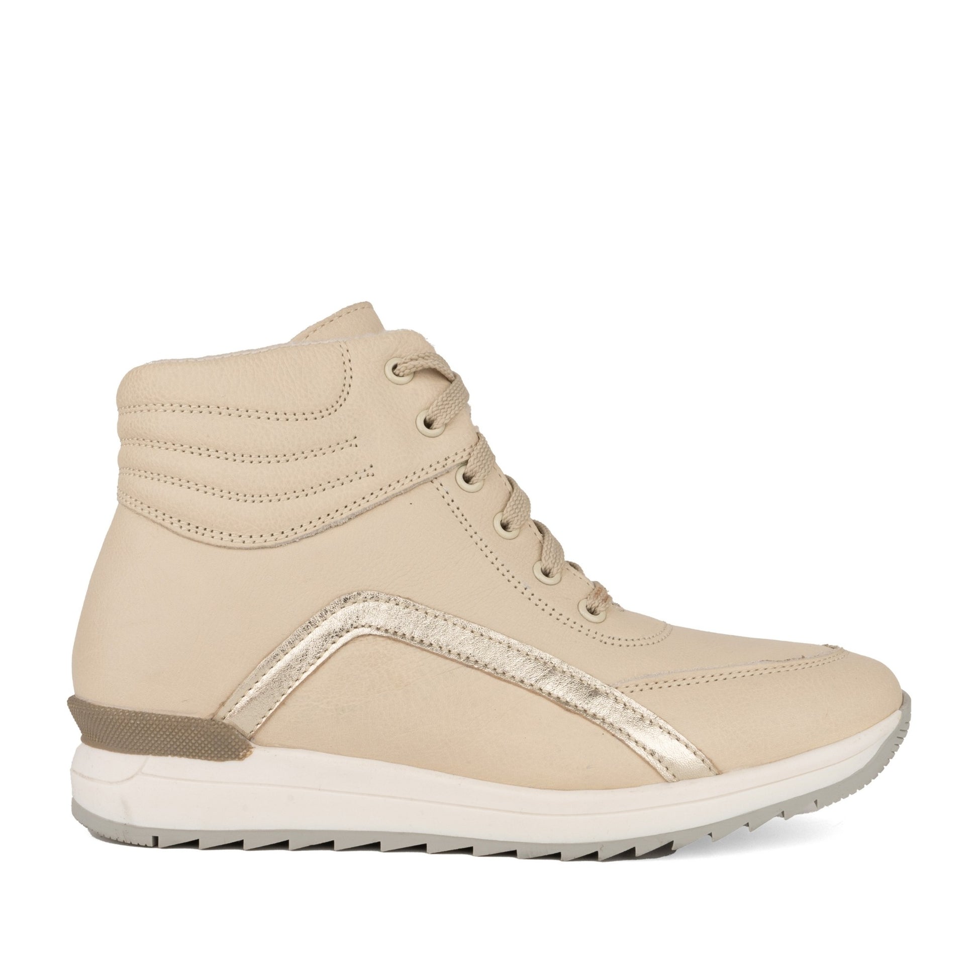 Women's Beige Wedge Ankle Boots