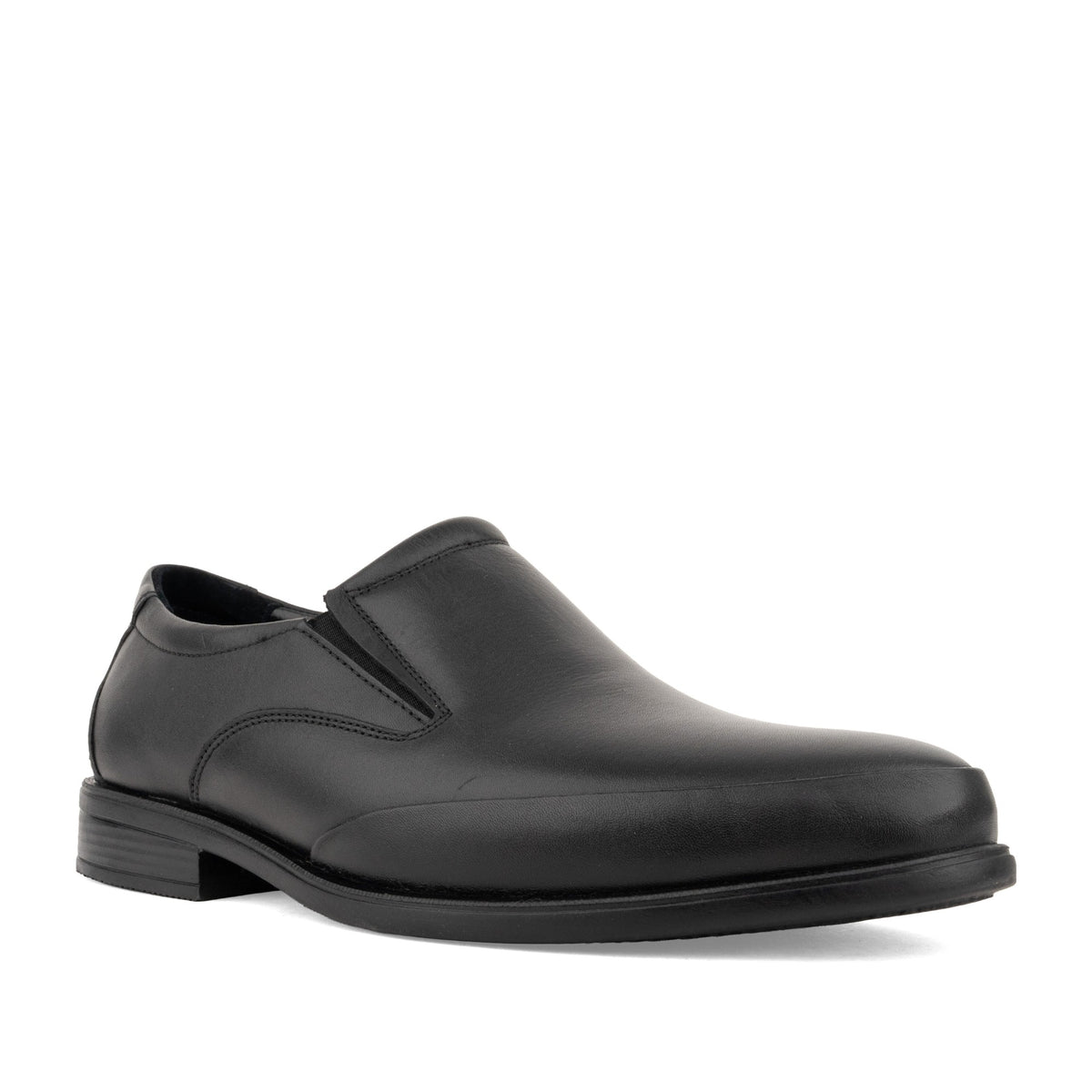 black casual closed mocasins