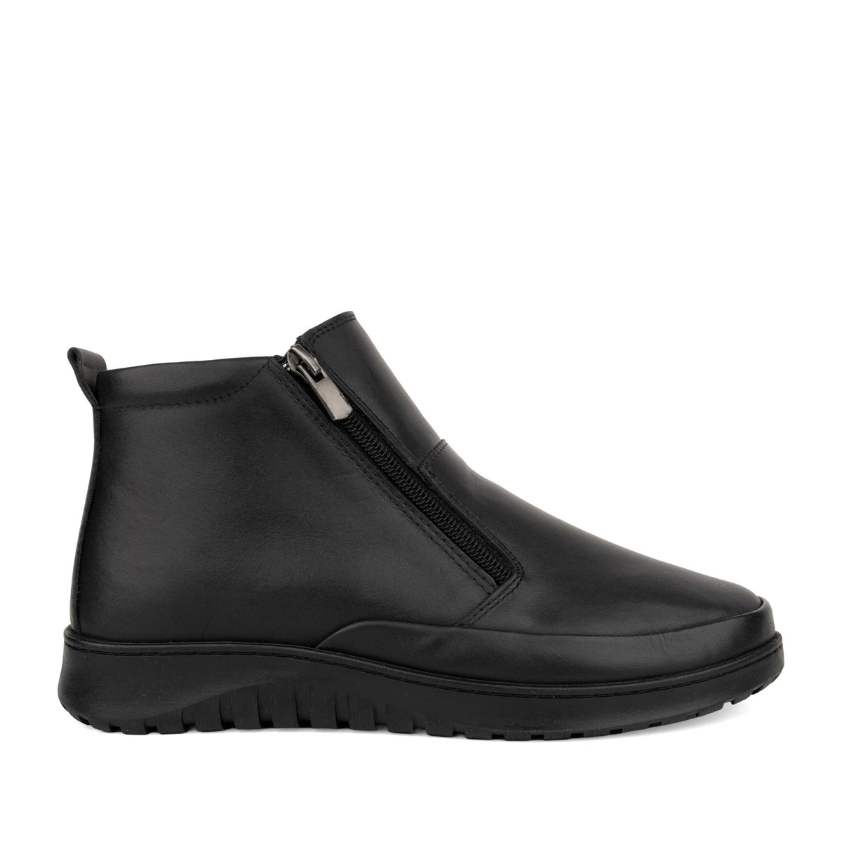 black casual closed booties