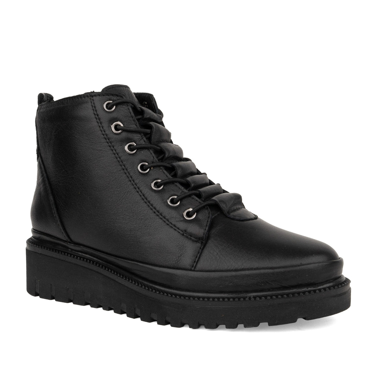 black casual closed booties