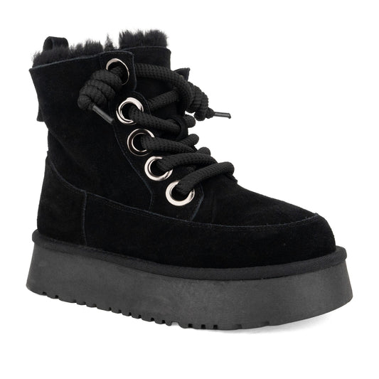 Women's Black Wedge Boots