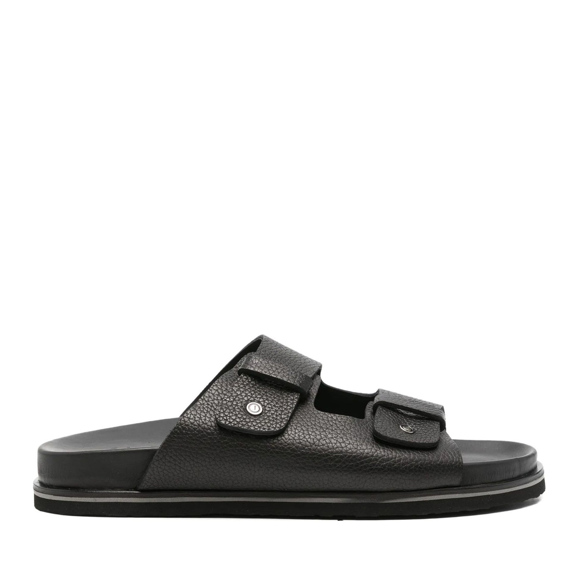 Men's Black Open-Toe Slippers