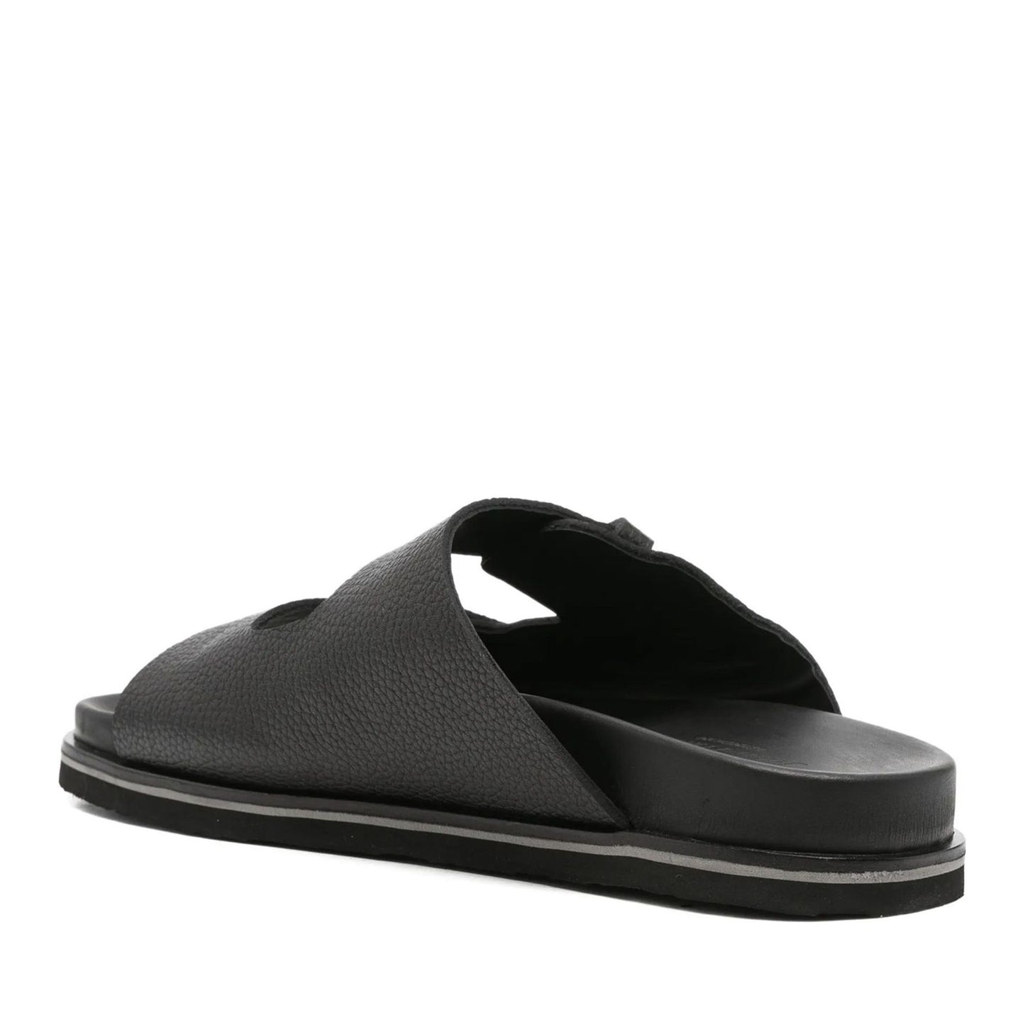 Men's Black Open-Toe Slippers