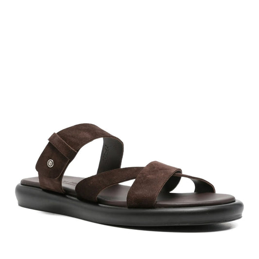 Men's Brown Open-Toe Slippers
