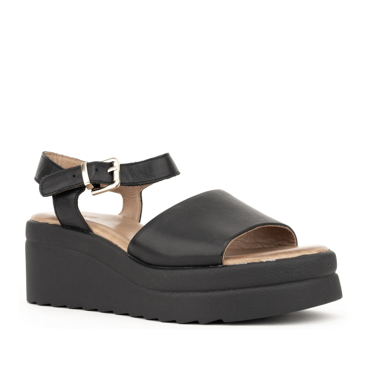 black casual open sandals