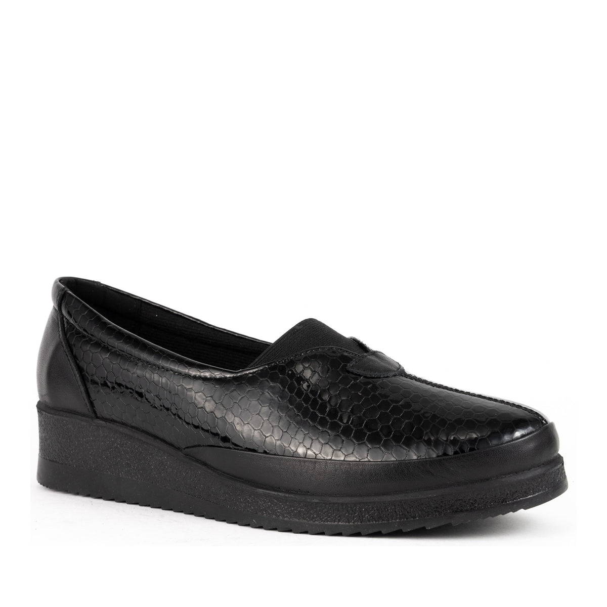Women's Black Wedge Loafers