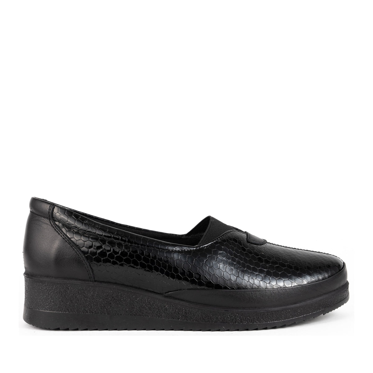 Women's Black Wedge Loafers