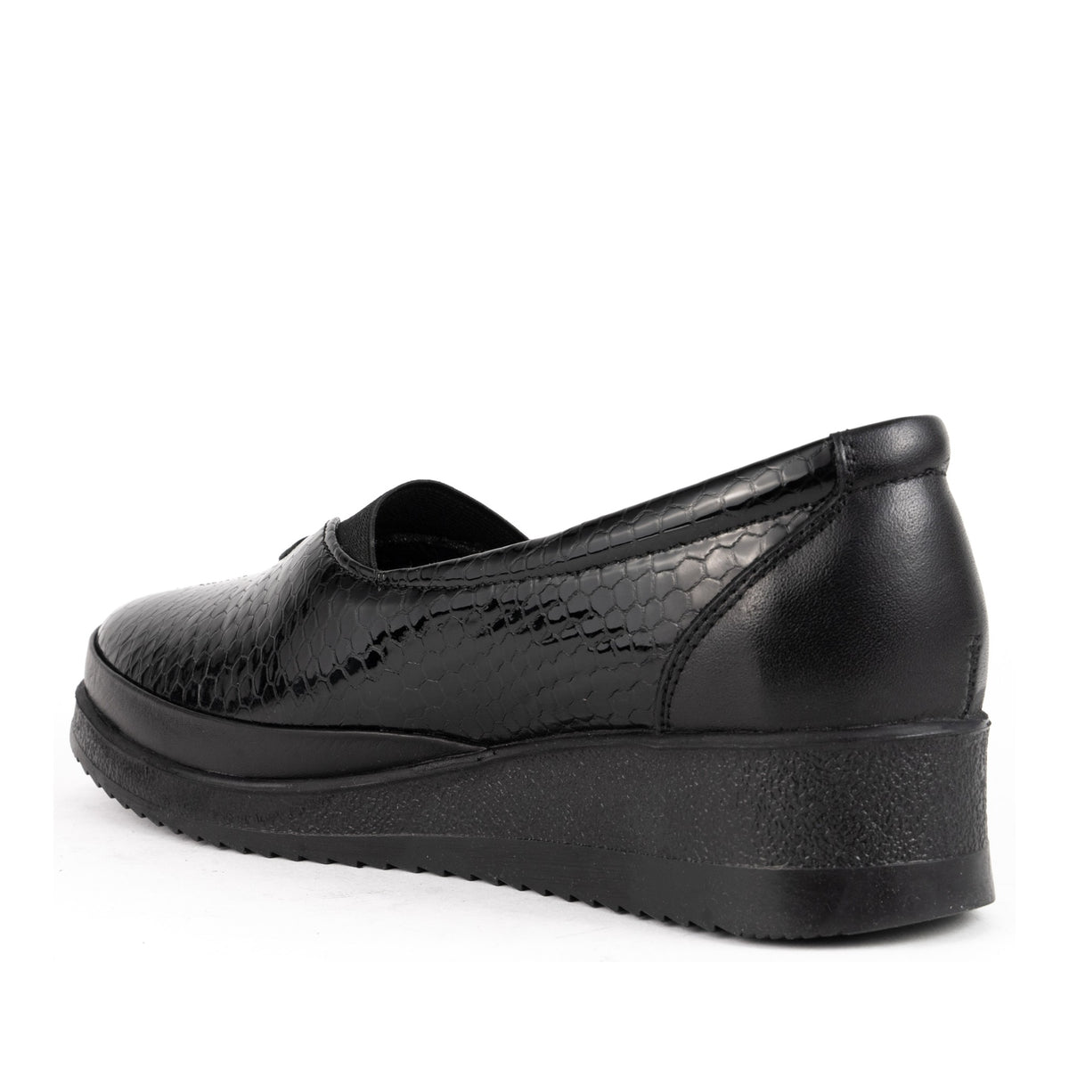 Women's Black Wedge Loafers