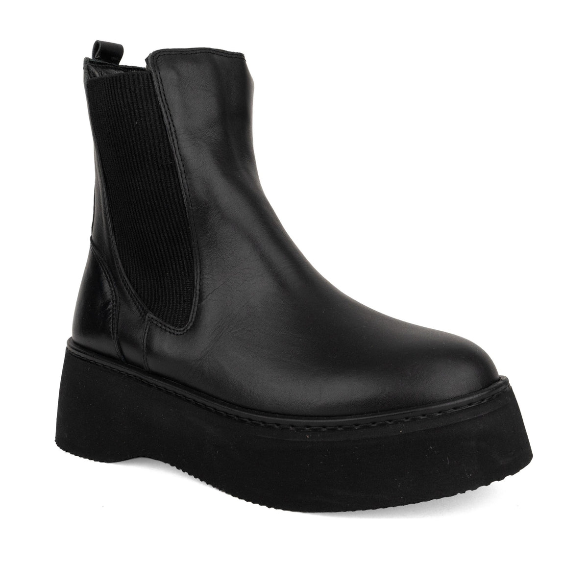 black casual closed booties