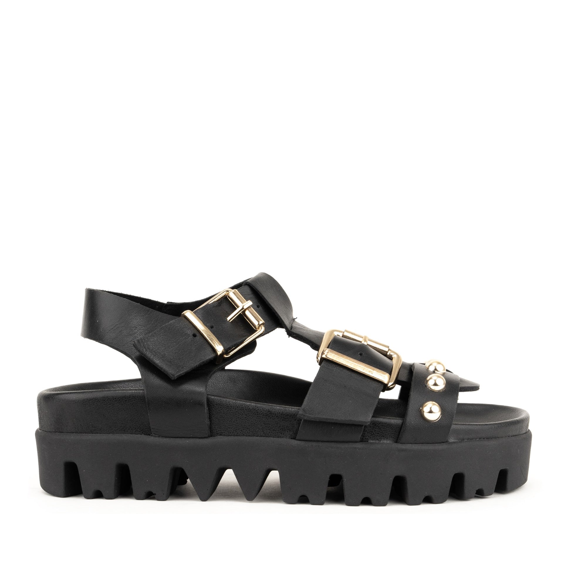 Women's Black Wedge Open-Toe Sandals
