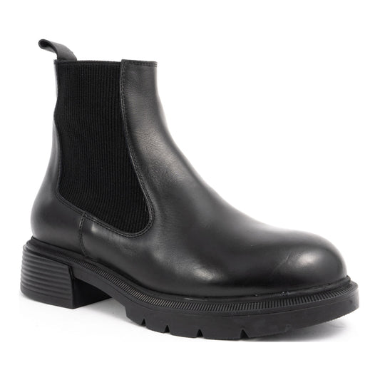 black casual closed booties