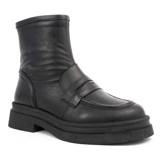 black casual closed booties