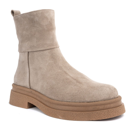 beige casual closed booties