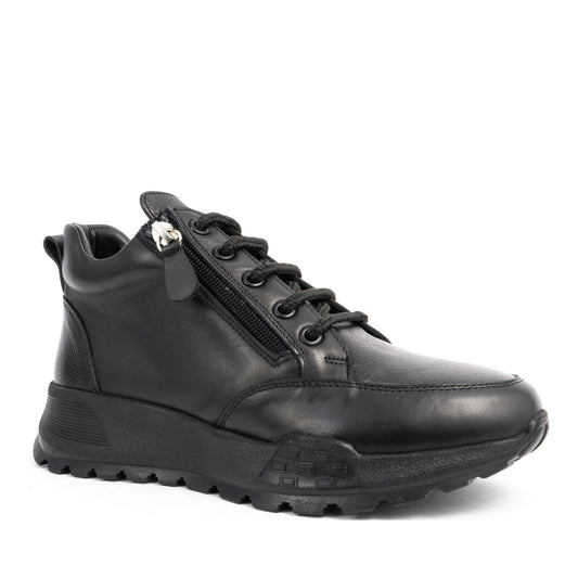 black casual closed booties