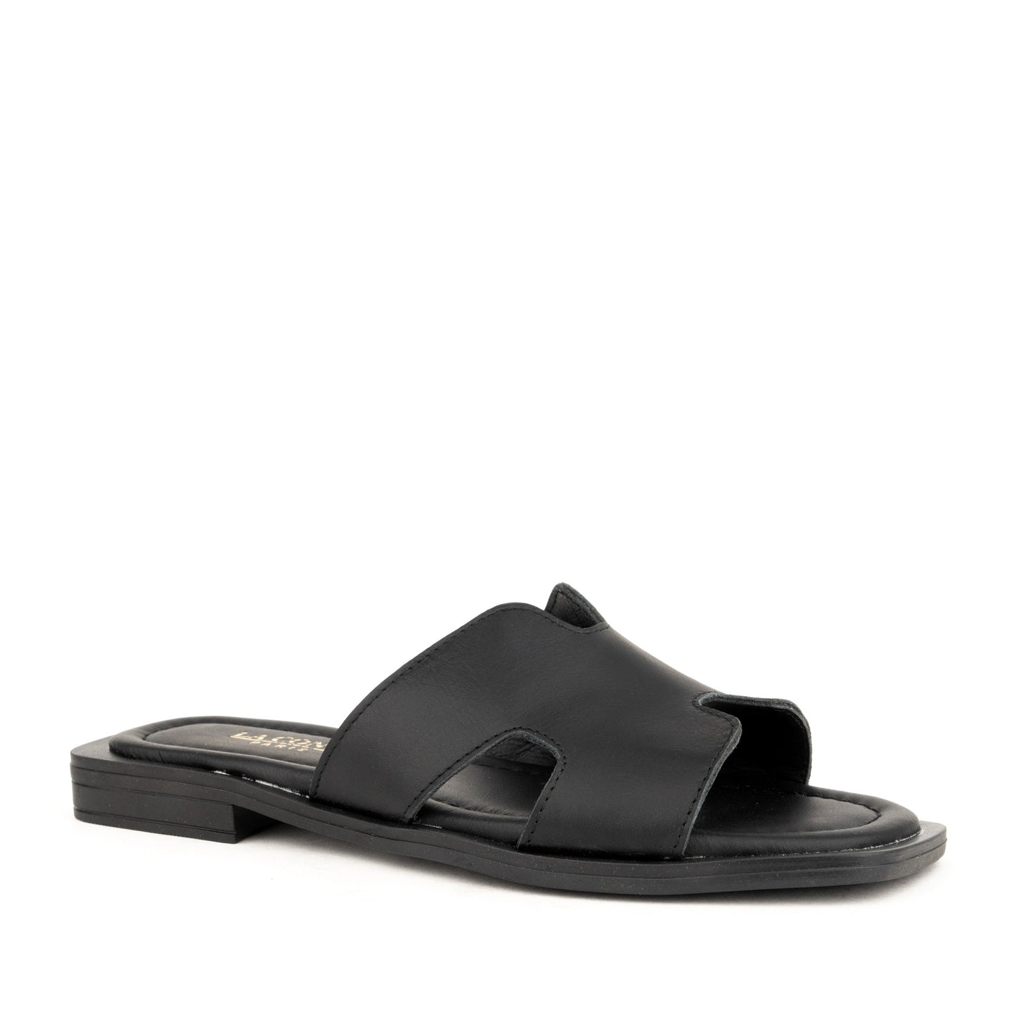 Women's Black Open-Toe Slippers