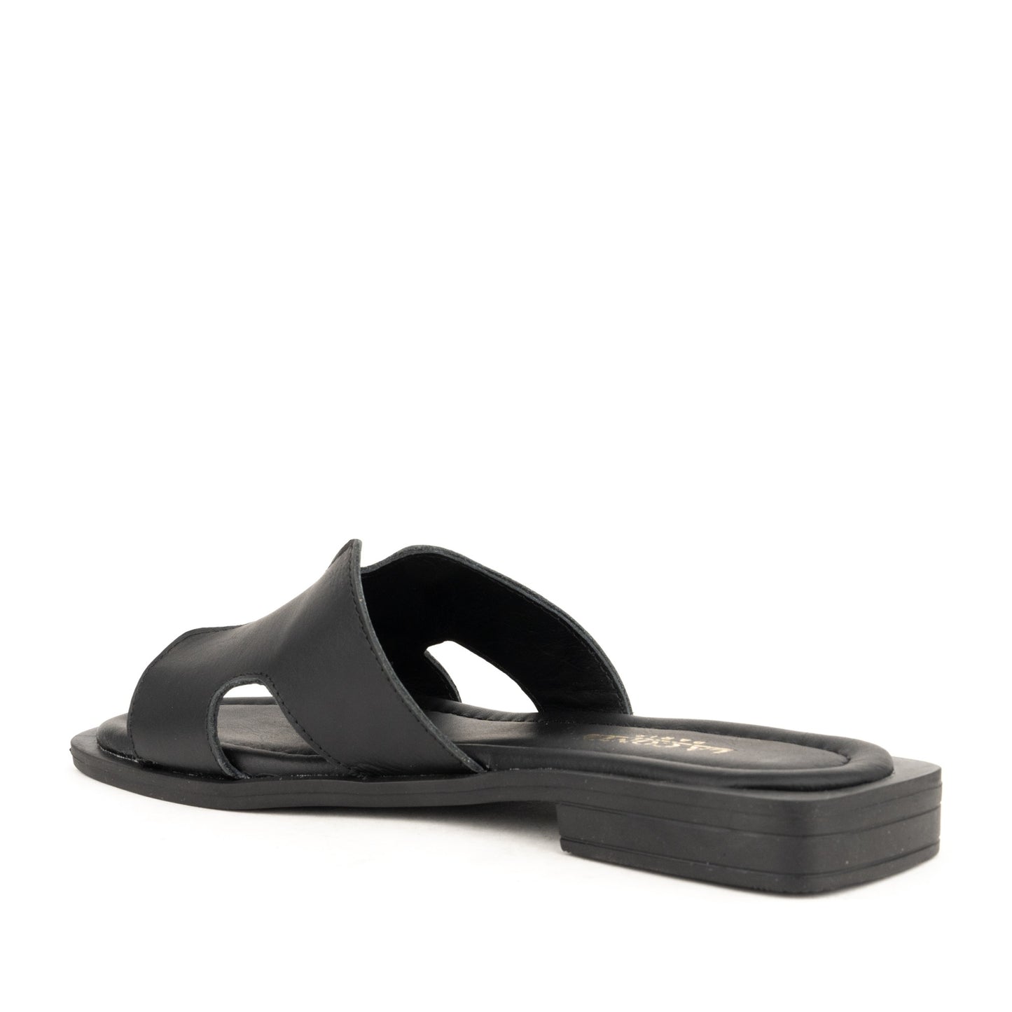 Women's Black Open-Toe Slippers