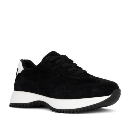 Women's Black Wedge Fashion Sneakers